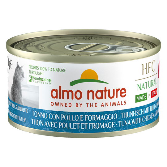 Ekonomipack: Almo Nature HFC Natural Made in Italy 24 x 70 g - Tonfisk, kyckling & ost