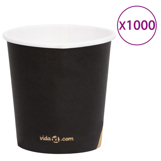 vidaXL Pappersmuggar 120 ml 1000 st svart