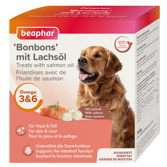 beaphar 'Bonbons' hundgodis med laxolja - Ekonomipack: 2 x 245 g
