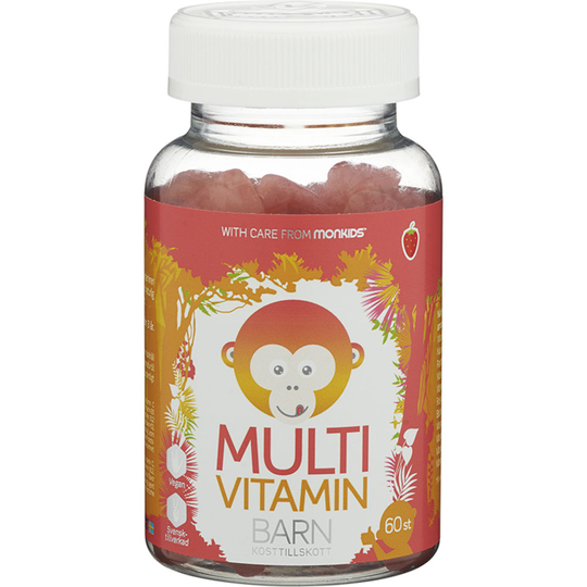 Monkids Multivitamin Jordgubb 60st