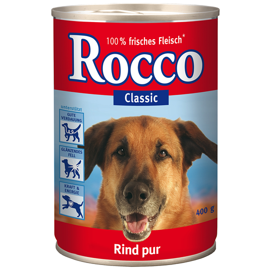 Rocco 1 x 400 g hundfoder - Classic Rent nötkött