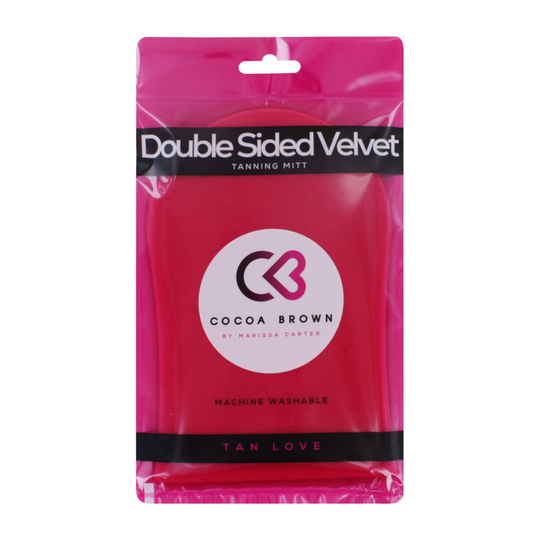 Cocoa Brown Deluxe Double-Sided Pink Velvet Tanning Mitt 1 st