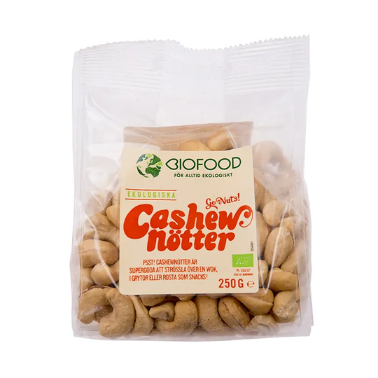 Biofood Cashewnötter hela, 250g ekologisk