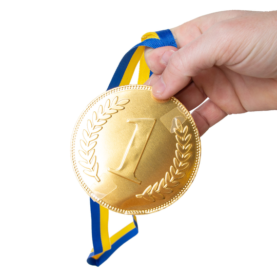 Chokladmedalj, blågult band 58g