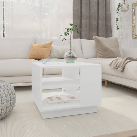 vidaXL Soffbord vit 55x55x43 cm spånskiva