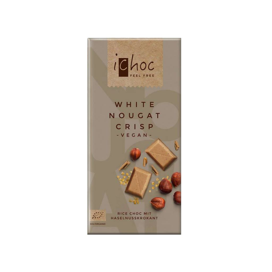 iChoc Rischoklad Vit Nougatcrisp Vegan 80 g