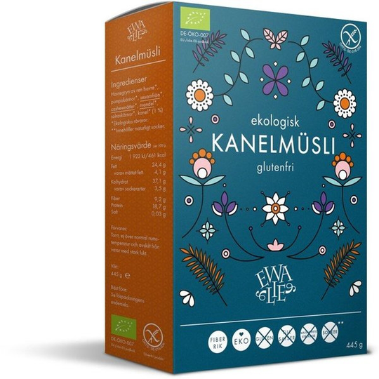Ewalie Ekologisk och Glutenfri Kanelmüsli 445 g