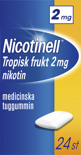 Nicotinell Tropisk frukt Medicinskt tuggummi 2mg Blister, 24tuggummin
