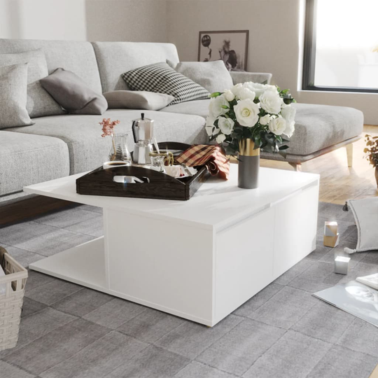 vidaXL Soffbord vit 80x80x31 cm spånskiva