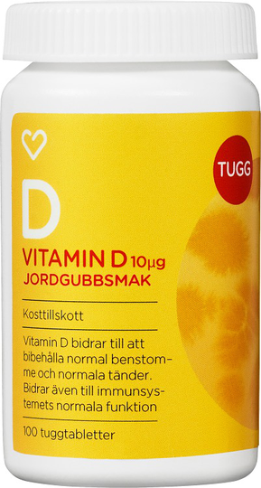Hjärtats Vitamin D 10μg Jordgubb Tuggtablett 100st