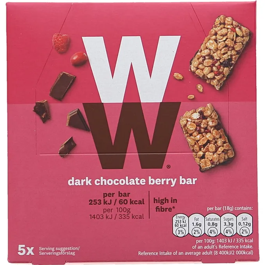 Weight Watchers 2 x Dark Chocolate Berry Bar