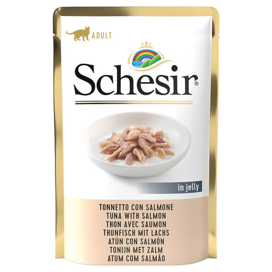 Ekonomipack: Schesir Jelly Pouch 24 x 85 g - Tonfisk & lax