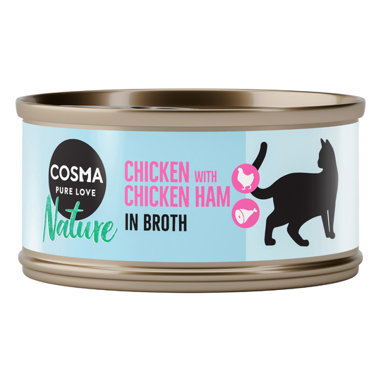 Ekonomipack: Cosma Nature 24 x 70 g - Kyckling & kycklingskinka