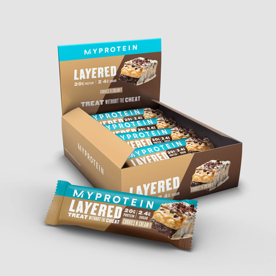 6 Layer Protein Bar - 12 x 60g - Cookies and Cream