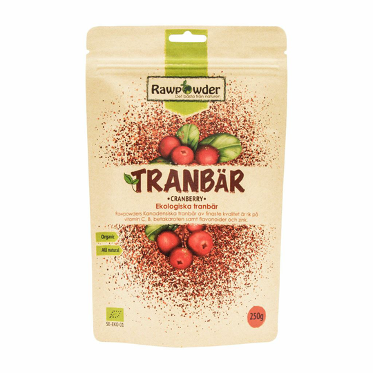 Rawpowder Tranbär Torkade 250 g