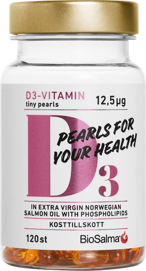 BioSalma D3-vitamin 12,5 μg Tiny Pearls 120 st