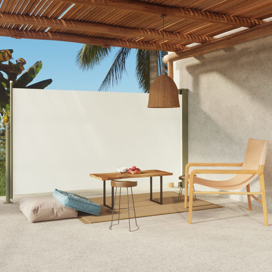 vidaXL Infällbar sidomarkis 170x300 cm gräddvit