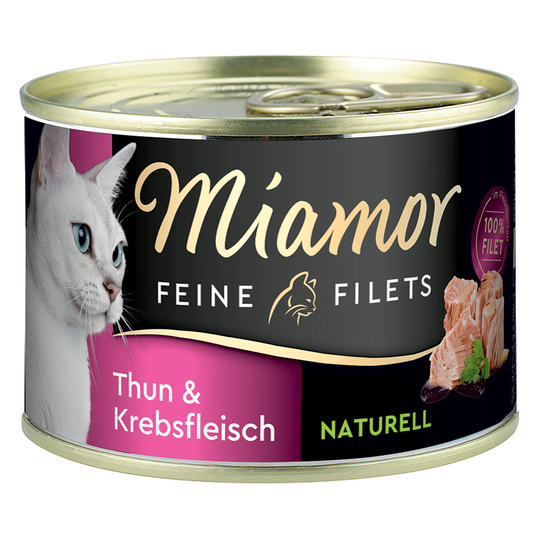 Ekonomipack: Miamor Fine Filets Naturelle 24 x 156 g - Tonfisk & krabbkött