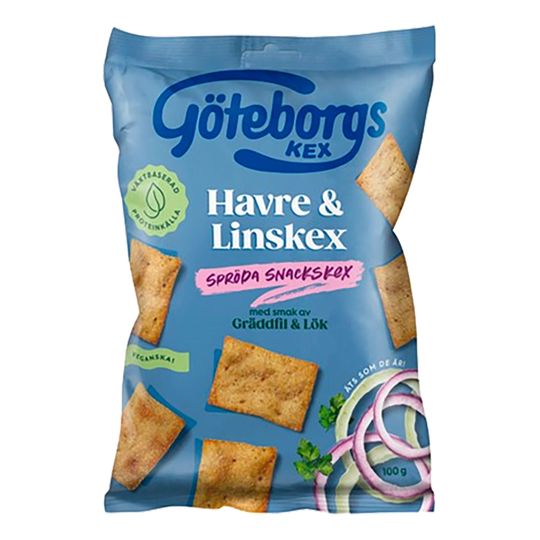 Göteborgs Kex Havre & Linskex Gräddfil & Lök - 100 gram