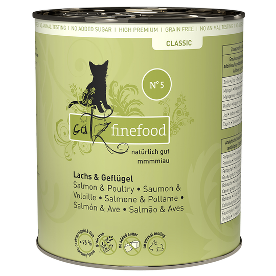 catz finefood på burk 6 x 800 g - Lax & fjäderfä