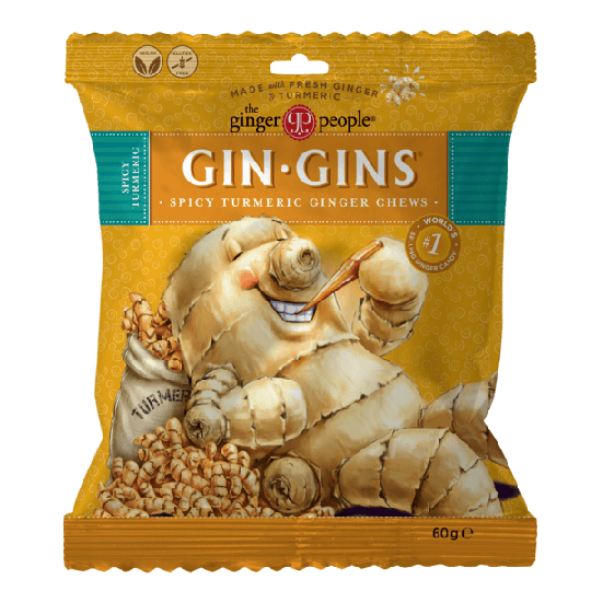 The Ginger People Gin Gins Mjuk Ingefärsgodis Gurkmeja Starka 60 g