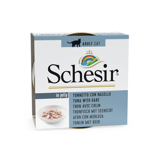 Ekonomipack: Schesir i gelé 24 x 85 g - Tonfisk & kummelfisk