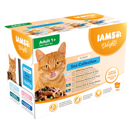 IAMS Delights Adult i sås 12 / 24 x 85 g - Sea Mix 24 x 85 g