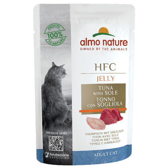 Ekonomipack: Almo Nature HFC Jelly Pouch 24 x 55 g - Tonfisk & sjötunga