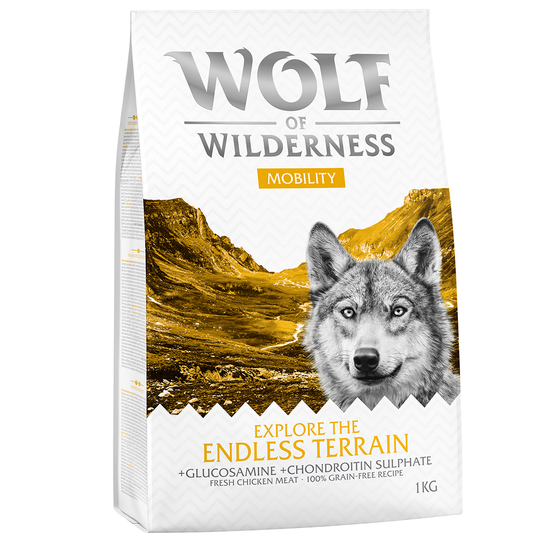 2 + 1 på köpet! 3 x 1 kg Wolf of Wilderness - Adult Mobility - Adult Xplore The Endless Terrain Chicken