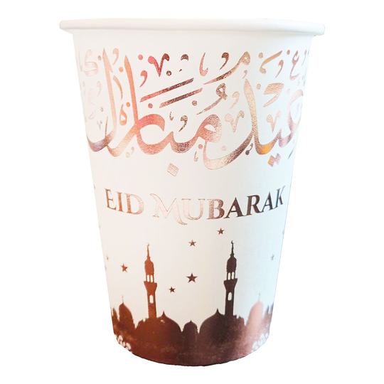 Pappersmuggar Eid Mubarak Roséguld - 10-pack