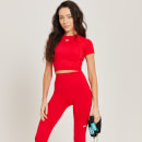 MP Women's Tempo Seamless Short Sleeve Crop Top - Röd - L