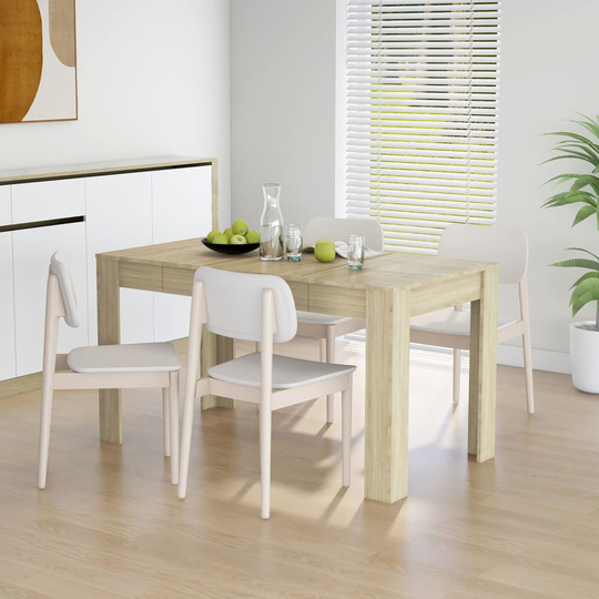 vidaXL Matbord sonoma-ek 140x74,5x76 cm spånskiva