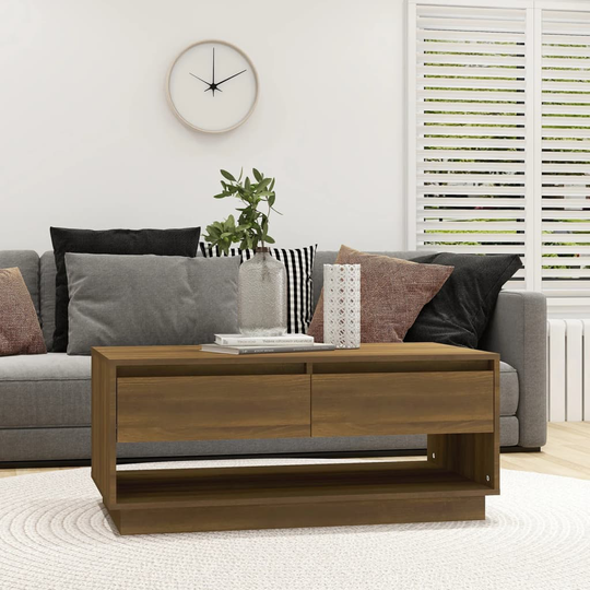 vidaXL Soffbord brun ek 102,5x55x44 cm spånskiva