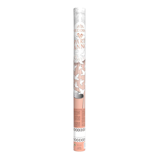 Konfettikanon Bröllop Vit - 60 cm