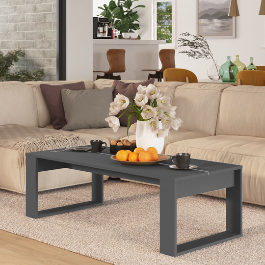 vidaXL Soffbord grå 110x50x35 cm spånskiva