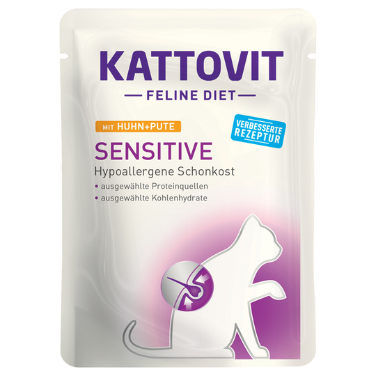 Kattovit Sensitive Pouch - 24 x 85 g Kyckling & kalkon