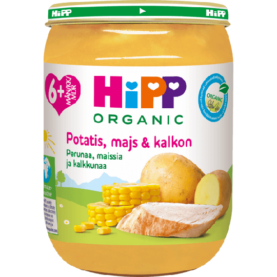 Hipp Potatis, Majs & Kalkon 6m 190g