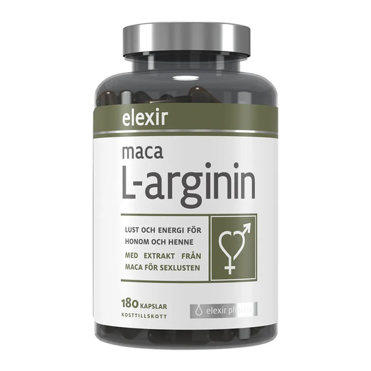 Elexir Pharma Maca L-arginin, 180 kapslar