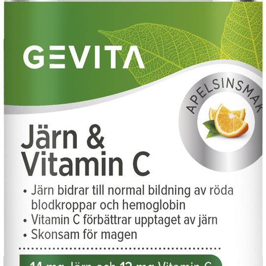 Gevita Järn och Vitamin C 90 tuggtabletter