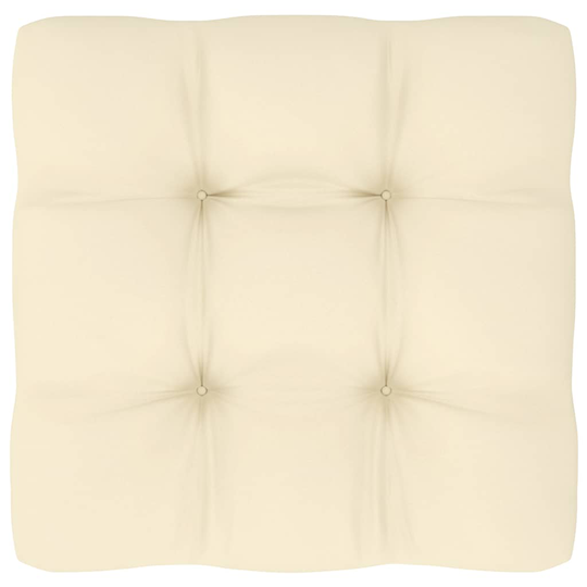 vidaXL Dyna till pallsoffa gräddvit 70x70x10 cm