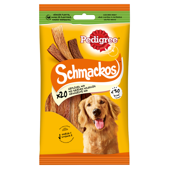 2 + 1 på köpet! 3 x Pedigree hundgodis - Schmackos - Fjäderfämix (3 x 144 g)