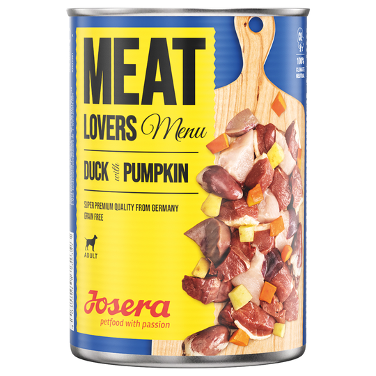 Ekonomipack: Josera Meatlovers Menü 12 x 800 g - Anka & pumpa