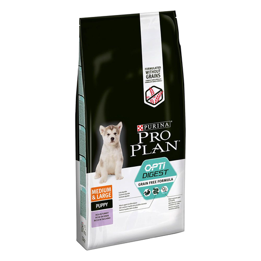 PURINA PRO PLAN OPTIDIGEST Medium & Large Puppy Rich in Turkey - Ekonomipack: 2 x 12 kg