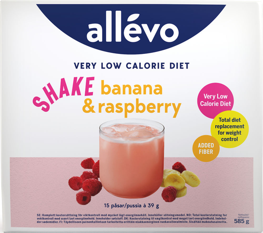 Allévo Shake Banana/Raspberry VLCD 15 portioner