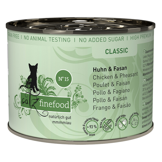 Ekonomipack: catz finefood på burk 12 x 200 g - Kyckling & fasan