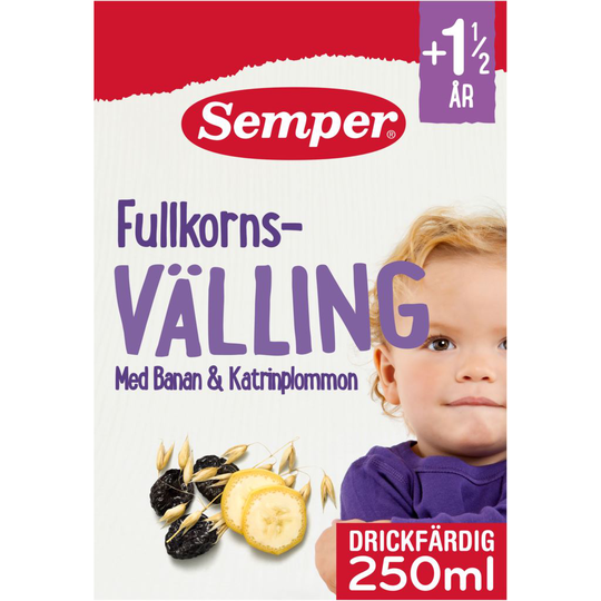 Semper Fullkornsvälling Banan & Katrinplommon 250 ml