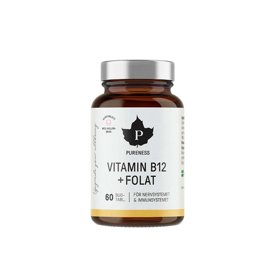 Pureness Vitamin B12 Folat Hallon, 60 kapslar