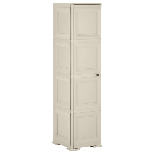 vidaXL Plastskåp 40x43x164 cm träimitation gräddvit