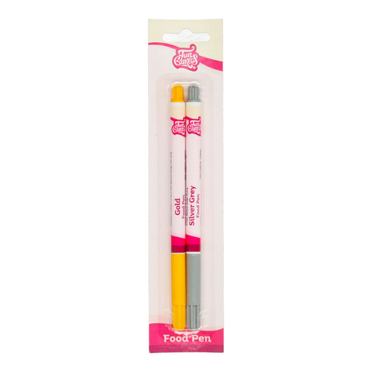 FunCakes Ätbara Pennor Guld & Silver - 2-pack