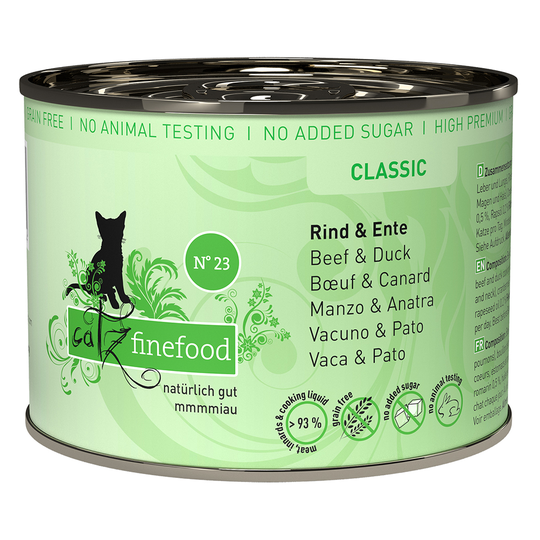 catz finefood på burk 6 x 200 g - Nötkött & anka